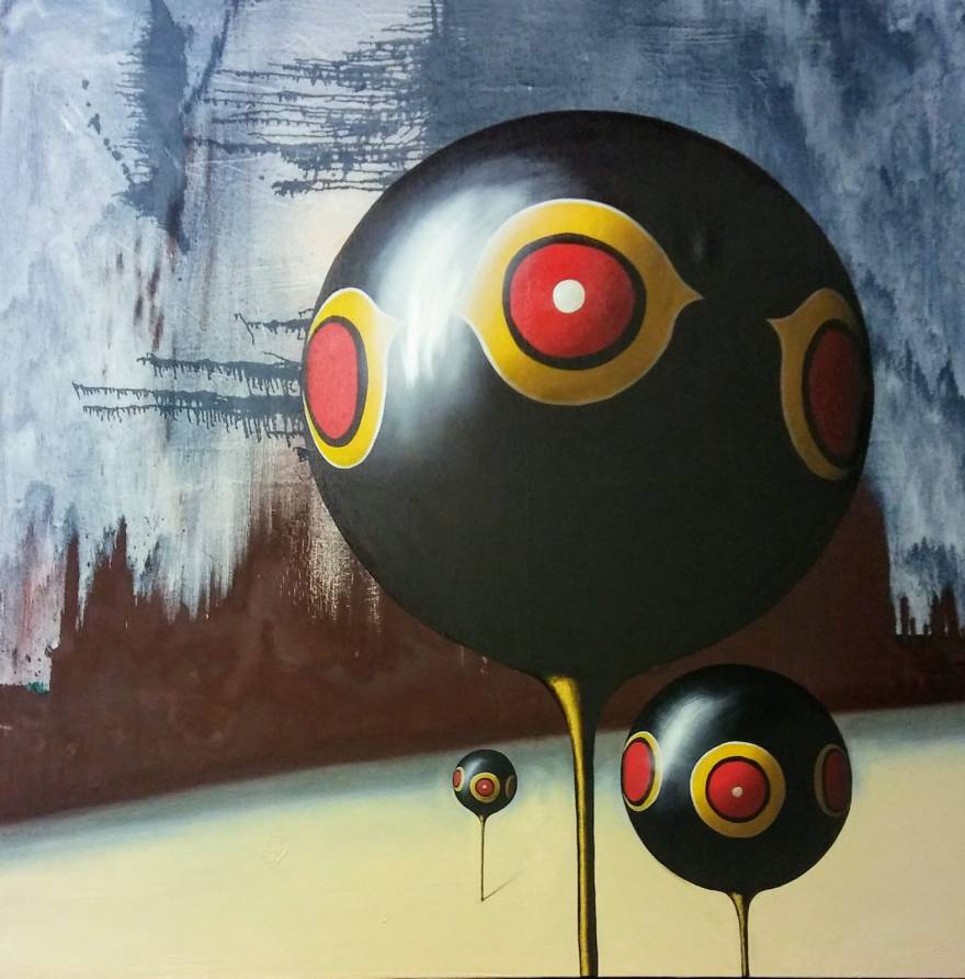 Palloni, 150x150 cm, olio su tela 2018